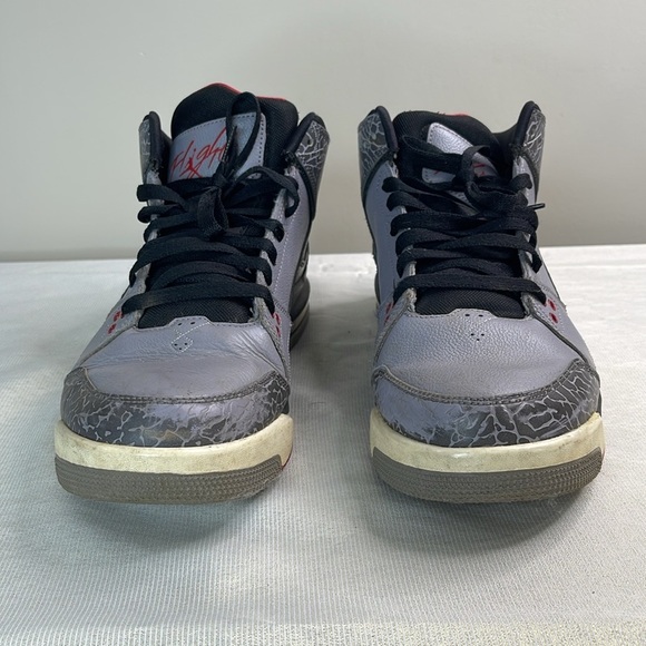 Nike Retro Jordan Flight Origin Men’s Sneakers High Top Grey Black Red 11 - Picture 3 of 12